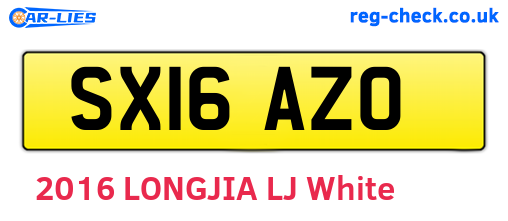 SX16AZO are the vehicle registration plates.