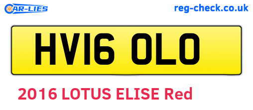 HV16OLO are the vehicle registration plates.