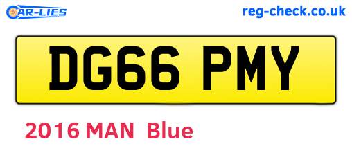DG66PMY are the vehicle registration plates.