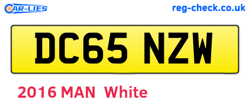 DC65NZW are the vehicle registration plates.