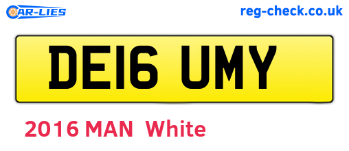 DE16UMY are the vehicle registration plates.