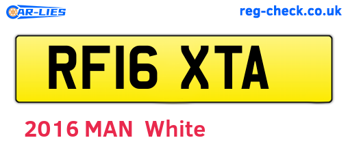 RF16XTA are the vehicle registration plates.