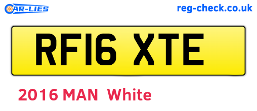 RF16XTE are the vehicle registration plates.