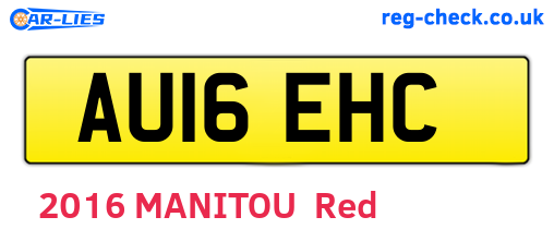 AU16EHC are the vehicle registration plates.
