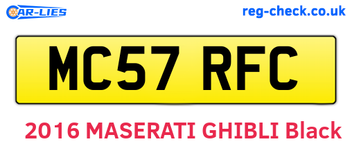 MC57RFC are the vehicle registration plates.