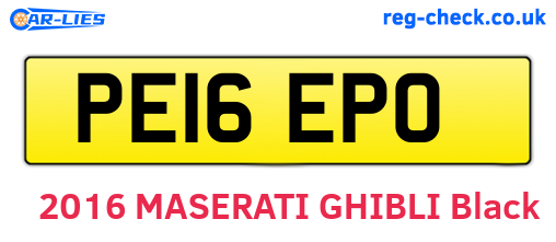 PE16EPO are the vehicle registration plates.
