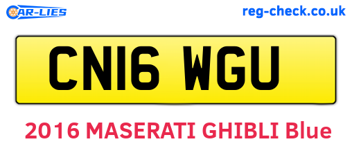 CN16WGU are the vehicle registration plates.