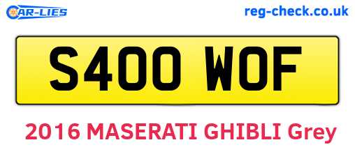 S400WOF are the vehicle registration plates.