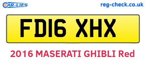 FD16XHX are the vehicle registration plates.