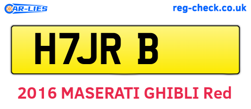 H7JRB are the vehicle registration plates.