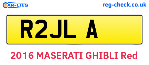 R2JLA are the vehicle registration plates.