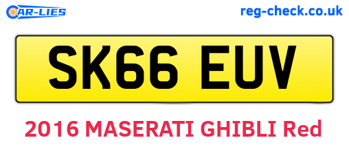 SK66EUV are the vehicle registration plates.