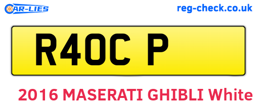 R4OCP are the vehicle registration plates.