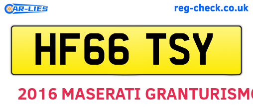 HF66TSY are the vehicle registration plates.