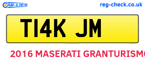 T14KJM are the vehicle registration plates.