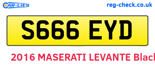 S666EYD are the vehicle registration plates.