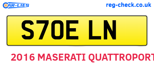 S70ELN are the vehicle registration plates.