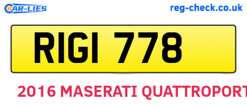 RIG1778 are the vehicle registration plates.