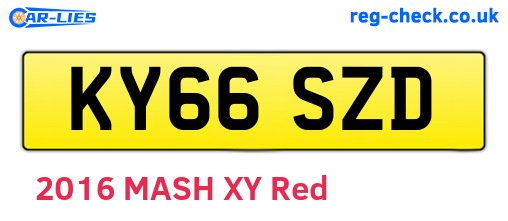 KY66SZD are the vehicle registration plates.