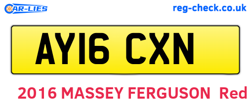 AY16CXN are the vehicle registration plates.