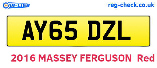 AY65DZL are the vehicle registration plates.