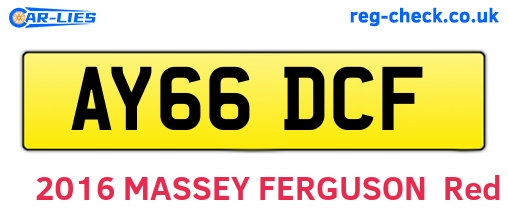 AY66DCF are the vehicle registration plates.
