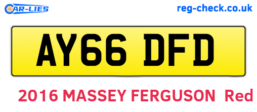 AY66DFD are the vehicle registration plates.