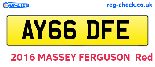 AY66DFE are the vehicle registration plates.