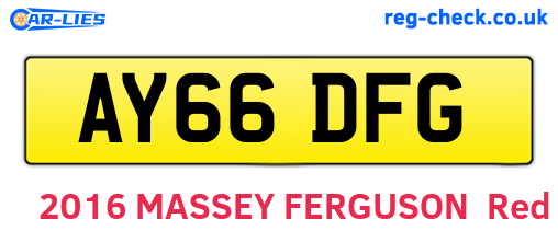 AY66DFG are the vehicle registration plates.