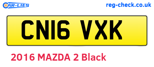 CN16VXK are the vehicle registration plates.