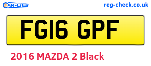 FG16GPF are the vehicle registration plates.