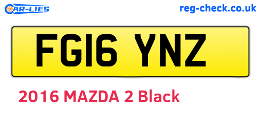 FG16YNZ are the vehicle registration plates.