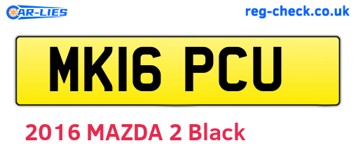 MK16PCU are the vehicle registration plates.