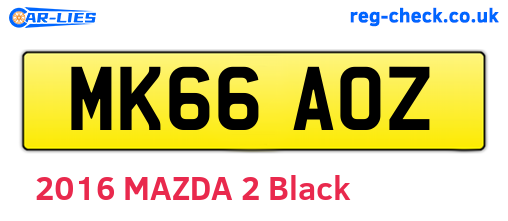 MK66AOZ are the vehicle registration plates.
