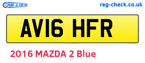 AV16HFR are the vehicle registration plates.