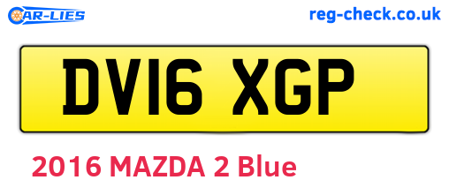 DV16XGP are the vehicle registration plates.