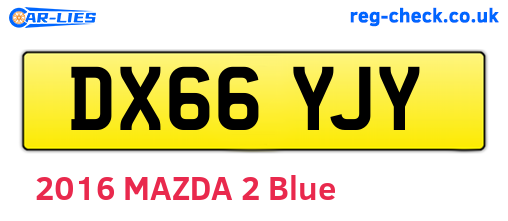 DX66YJY are the vehicle registration plates.