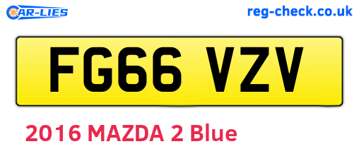 FG66VZV are the vehicle registration plates.