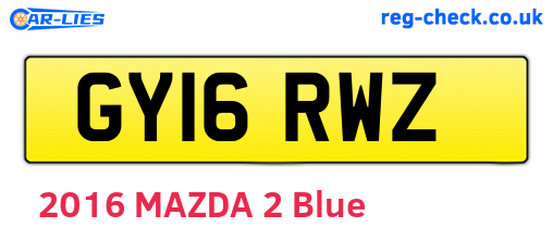 GY16RWZ are the vehicle registration plates.