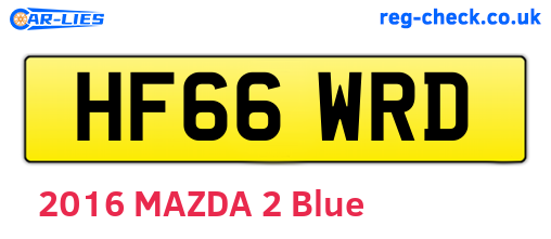 HF66WRD are the vehicle registration plates.