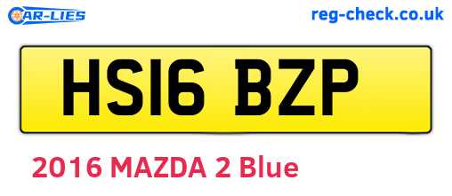 HS16BZP are the vehicle registration plates.