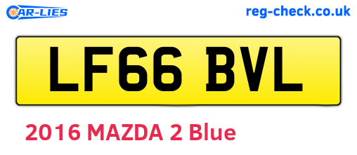 LF66BVL are the vehicle registration plates.