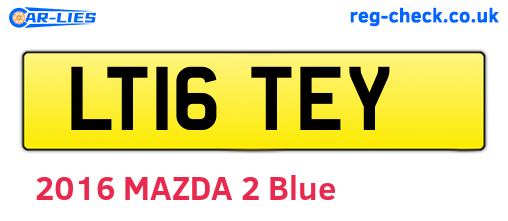 LT16TEY are the vehicle registration plates.