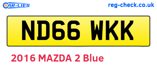 ND66WKK are the vehicle registration plates.