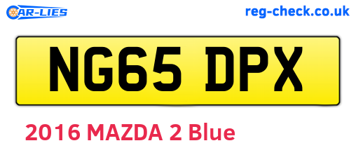 NG65DPX are the vehicle registration plates.
