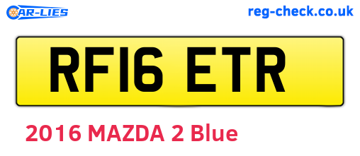 RF16ETR are the vehicle registration plates.