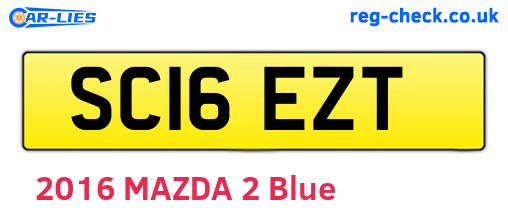 SC16EZT are the vehicle registration plates.