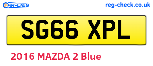 SG66XPL are the vehicle registration plates.