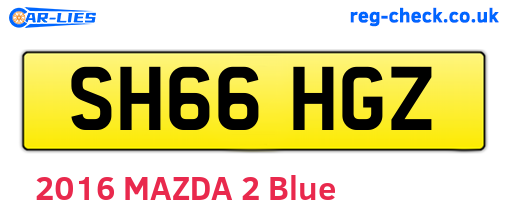 SH66HGZ are the vehicle registration plates.