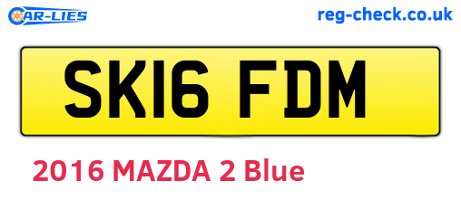 SK16FDM are the vehicle registration plates.